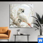 Acrylglasbild Papagei Zarte Gefangenschaft Quadrat Produktvorschau mit dem Bild Papagei - Zarte Gefangenschaft im Format Quadrat.