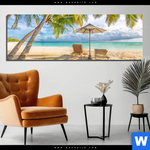 Acrylglasbild Paradies Unter Palmen Panorama Produktvorschau mit dem Bild Paradies unter Palmen im Format Panorama.