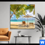 Acrylglasbild Paradies Unter Palmen Quadrat Produktvorschau mit dem Bild Paradies unter Palmen im Format Quadrat.