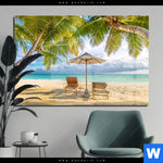 Acrylglasbild Paradies Unter Palmen Querformat Produktvorschau mit dem Bild Paradies unter Palmen im Format Querformat.