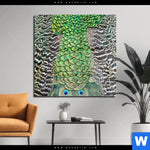 Acrylglasbild Pfaufedern Quadrat Produktvorschau mit dem Bild Pfaufedern im Format Quadrat.
