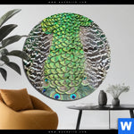 Acrylglasbild Pfaufedern Rund Produktvorschau mit dem Bild Pfaufedern im Format Rund.