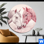 Acrylglasbild Pferde Harmonie In Pastell Rund Produktvorschau mit dem Bild Pferde - Harmonie in Pastell im Format Rund.