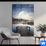 Acrylglasbild Pier Am Fluss Hochformat Produktvorschau mit dem Bild Pier am Fluss im Format Hochformat.