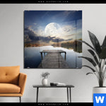 Acrylglasbild Pier Am Fluss Quadrat Produktvorschau mit dem Bild Pier am Fluss im Format Quadrat.