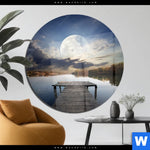 Acrylglasbild Pier Am Fluss Rund Produktvorschau mit dem Bild Pier am Fluss im Format Rund.