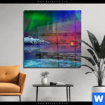 Acrylglasbild Polarlichter Quadrat Produktvorschau mit dem Bild Polarlichter im Format Quadrat.