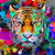Acrylglasbild Pop Art Tiger No 2 Quadrat Motivvorschau