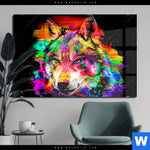 Acrylglasbild Pop Art Wolf Querformat Produktvorschau mit dem Bild Pop Art Wolf im Format Querformat.