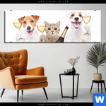 Acrylglasbild Prost Tierische Party Panorama Produktvorschau mit dem Bild Prost - tierische Party im Format Panorama.
