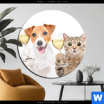 Acrylglasbild Prost Tierische Party Rund Produktvorschau mit dem Bild Prost - tierische Party im Format Rund.