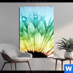 Acrylglasbild Pusteblume Mit Tautropfen Hochformat Produktvorschau mit dem Bild Pusteblume mit Tautropfen im Format Hochformat.