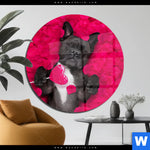 Acrylglasbild Romantik Mit Suessen Hunden Rund Produktvorschau mit dem Bild Romantik mit süßen Hunden im Format Rund.