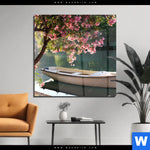 Acrylglasbild Romantische Bootstour Quadrat Produktvorschau mit dem Bild Romantische Bootstour im Format Quadrat.