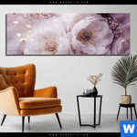 Acrylglasbild Romantische Pfingstrosen Panorama Produktvorschau mit dem Bild Romantische Pfingstrosen im Format Panorama.
