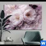 Acrylglasbild Romantische Pfingstrosen Querformat Produktvorschau mit dem Bild Romantische Pfingstrosen im Format Querformat.