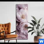 Acrylglasbild Romantische Pfingstrosen Schmal Produktvorschau mit dem Bild Romantische Pfingstrosen im Format Schmal.