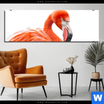 Acrylglasbild Rosa Flamingo Panorama Produktvorschau mit dem Bild Rosa Flamingo im Format Panorama.