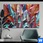 Acrylglasbild Rote Und Smaragdgruene Blaetter Querformat Produktvorschau mit dem Bild Rote und smaragdgrüne Blätter im Format Querformat.