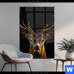 Acrylglasbild Rotwild Portraet Hochformat Produktvorschau mit dem Bild Rotwild Porträt im Format Hochformat.