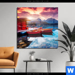 Acrylglasbild Ruhiger Bergsee Quadrat Produktvorschau mit dem Bild Ruhiger Bergsee im Format Quadrat.