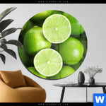 Acrylglasbild Saftige Limetten Voller Energie Rund Produktvorschau mit dem Bild Saftige Limetten voller Energie im Format Rund.