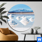 Acrylglasbild Salzlandschaft In Den Anden Rund Produktvorschau mit dem Bild Salzlandschaft in den Anden im Format Rund.
