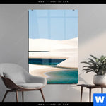 Acrylglasbild Sandduenen Und Seen Hochformat Produktvorschau mit dem Bild Sanddünen und Seen im Format Hochformat.