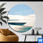 Acrylglasbild Sandduenen Und Seen Rund Produktvorschau mit dem Bild Sanddünen und Seen im Format Rund.