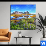 Acrylglasbild Schoener Tag In Island Quadrat Produktvorschau mit dem Bild Schöner Tag in Island im Format Quadrat.