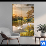 Acrylglasbild Schwan Im Teich Hochformat Produktvorschau mit dem Bild Schwan im Teich im Format Hochformat.