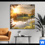 Acrylglasbild Schwan Im Teich Quadrat Produktvorschau mit dem Bild Schwan im Teich im Format Quadrat.