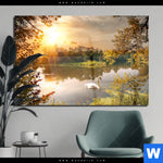 Acrylglasbild Schwan Im Teich Querformat Produktvorschau mit dem Bild Schwan im Teich im Format Querformat.