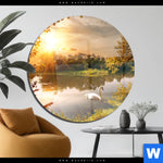 Acrylglasbild Schwan Im Teich Rund Produktvorschau mit dem Bild Schwan im Teich im Format Rund.
