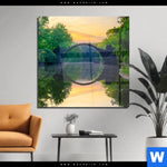 Acrylglasbild See Mit Alter Bruecke Aus Stein Quadrat Produktvorschau mit dem Bild See mit alter Brücke aus Stein im Format Quadrat.