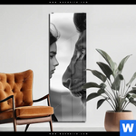 Acrylglasbild Seelenblick Loewe Frau Schmal Produktvorschau mit dem Bild Seelenblick - Löwe & Frau im Format Schmal.