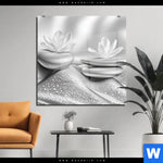 Acrylglasbild Silberne Zen Harmonie Quadrat Produktvorschau mit dem Bild Silberne Zen Harmonie im Format Quadrat.