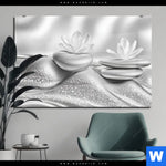 Acrylglasbild Silberne Zen Harmonie Querformat Produktvorschau mit dem Bild Silberne Zen Harmonie im Format Querformat.