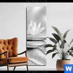 Acrylglasbild Silberne Zen Harmonie Schmal Produktvorschau mit dem Bild Silberne Zen Harmonie im Format Schmal.