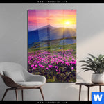 Acrylglasbild Sommerberg Im Sonnenuntergang Hochformat Produktvorschau mit dem Bild Sommerberg im Sonnenuntergang im Format Hochformat.