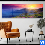 Acrylglasbild Sommerberg Im Sonnenuntergang Panorama Produktvorschau mit dem Bild Sommerberg im Sonnenuntergang im Format Panorama.