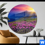 Acrylglasbild Sommerberg Im Sonnenuntergang Rund Produktvorschau mit dem Bild Sommerberg im Sonnenuntergang im Format Rund.