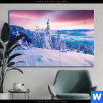 Acrylglasbild Sonnenaufgang Im Schnee Querformat Produktvorschau mit dem Bild Sonnenaufgang im Schnee im Format Querformat.