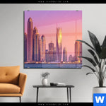 Acrylglasbild Sonnenaufgang In Dubai Quadrat Produktvorschau mit dem Bild Sonnenaufgang in Dubai im Format Quadrat.