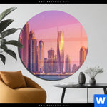 Acrylglasbild Sonnenaufgang In Dubai Rund Produktvorschau mit dem Bild Sonnenaufgang in Dubai im Format Rund.