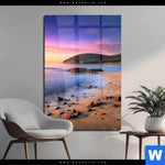 Acrylglasbild Sonnenuntergang In Bucht Hochformat Produktvorschau mit dem Bild Sonnenuntergang in Bucht im Format Hochformat.