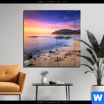 Acrylglasbild Sonnenuntergang In Bucht Quadrat Produktvorschau mit dem Bild Sonnenuntergang in Bucht im Format Quadrat.