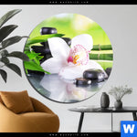 Acrylglasbild Spa Wellness Steine Rund Produktvorschau mit dem Bild Spa Wellness Steine im Format Rund.