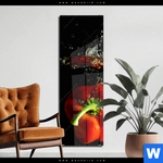 Acrylglasbild Spritzer Von Paprika Beim Fallen Ins Wasser Schmal Produktvorschau mit dem Bild Spritzer von Paprika beim fallen ins Wasser im Format Schmal.
