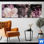 Acrylglasbild Stier Mit Blumen Panorama Produktvorschau mit dem Bild Stier mit Blumen im Format Panorama.